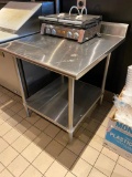 Stainless Steel Prep Table, 36in x 33in x 36in w/ Undershelf, Back Lip