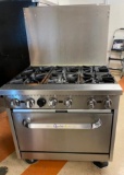 Qualite Gas Range 36in / 6 Burner Gas Range / Oven, Model: QLGR-36/NG, Natural Gas - Near New