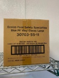 Case of Ecolab Blue PF Vinyl Gloves, Size Large, 10 Boxes, 100/Box
