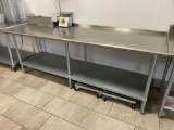 Stainless Steel Prep Table w/ Undershelf, 96in x 30in x 36in H