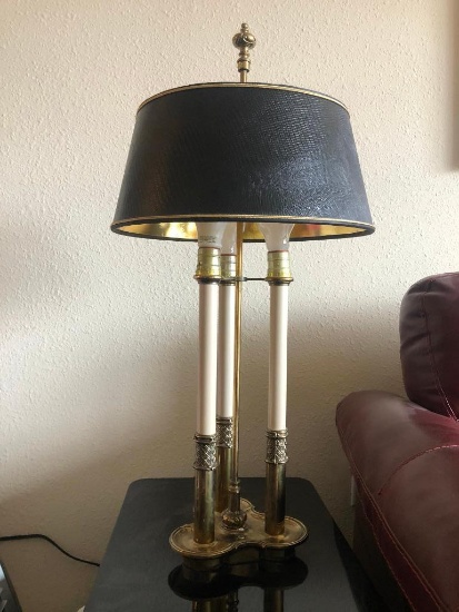 Stiffel 3-Column Lamp 32" Tall with Adjustable Shade
