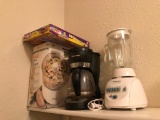 All Appliances on Shelf - Blender, Coffee Maker