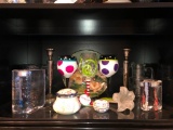 Shelf of Collectibles-Candle holder are Sterling