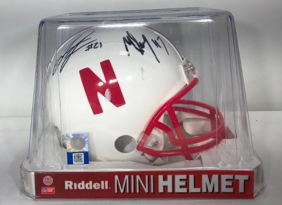 Autograpged Mini Helmet DUAL BARRY/JACKSON Husker Captains