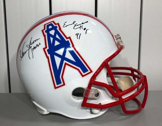 Warren Moon, Earl Campbell Autoraphed Full Helmet, JSA COA, James Spence Authenticated