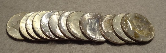 12 Silver Kennedy Half Dollars 1966 - 1969 D