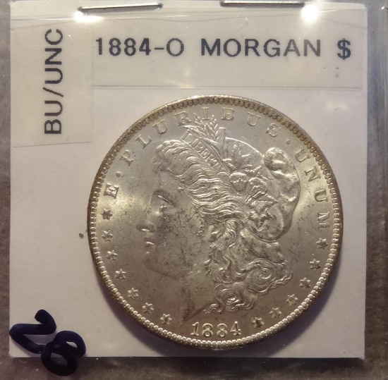 1884 O Morgan Silver Dollar