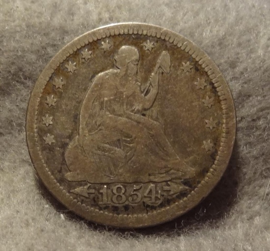 1854 Seated Liberty Quarter