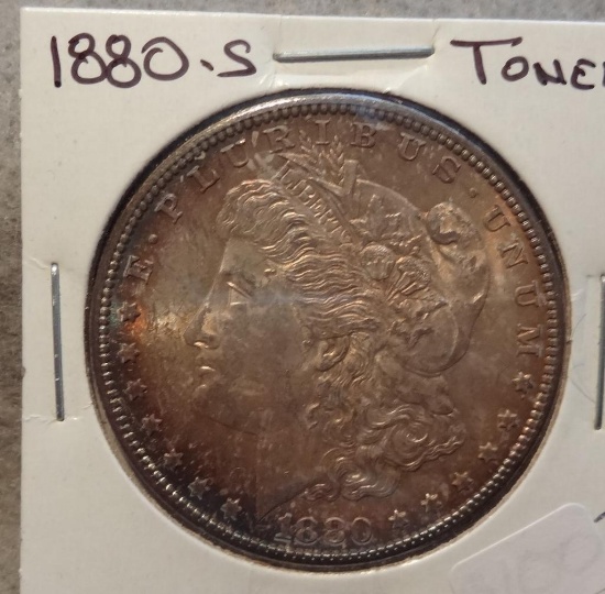 1880 S Morgan Silver Dollar TONED