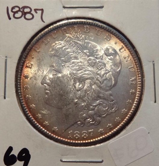 1887 Morgan Silver Dollar TONED