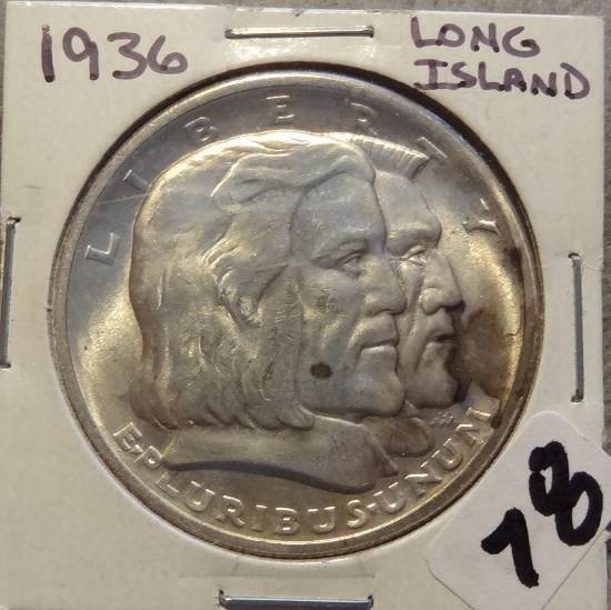 1936 Long Island Commemorative Silver Half Dollar