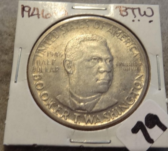 1946 D Booker T Washington Commemorative Silver Half Dollar