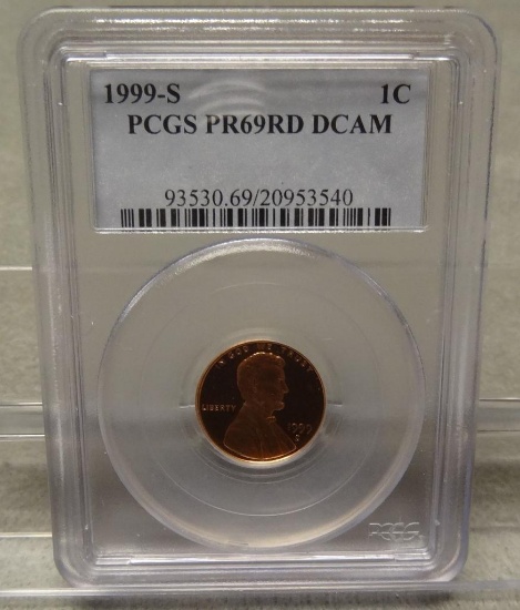 1999 S Proof Cent PCGS PR69 RD DCAM