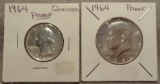1964 Proof Quarter & Half Dollar - Silver