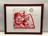 Bob Devaney Signed 1970 1971 Nebraska Cornhuskers National Champions Print