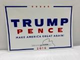 Mike Pence Signed Trump Pence 2016 Campaign Sign