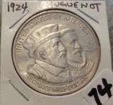 1924 HUGUENOT Commemorative Silver Half Dollar