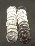 1961 P Roll of 20, BU/UNC Franklin Half Silver Dollars
