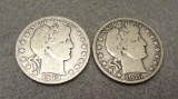 1909 S, 1915 S Barber Half Dollars