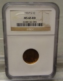 1937 S Wheat Cent NGC MS65 RD Slabbed