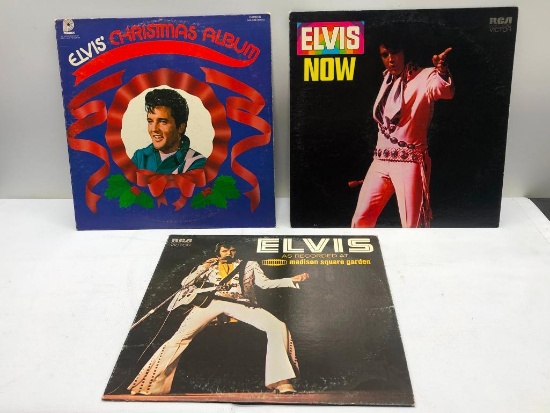 (3) Elvis Now Open Record, Elvis Christmas Album Open Record, Elvis as Recorded at