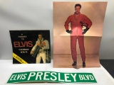 (3) Elvis Presley Blvd Sign, Elvis Presley Vintage Poster, A Tribute to Elvis Vintage Calendar