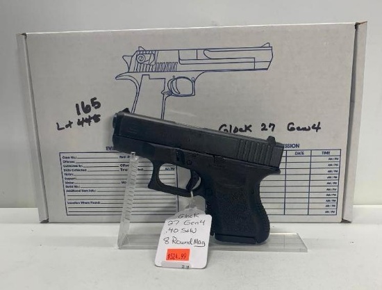 Glock 27 Gen4 .40 S&W 8rd Mag SN: LTV885