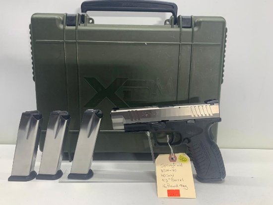 Springfield XDM-40 40 S&W 4.5in Barrel 16rd Mag, Used SN: MG115274 w/ Factory Hard Case, 4 Mags,