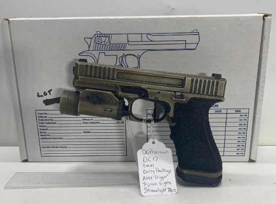 Glock DC Precision DC17 9mm Carry Package, APEX Trigger, Trijicon Sights, Streamlight TRL-1