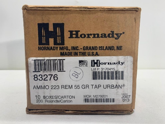Hornady Ammo 223 REM 55 Gr Tap Urban - 200 Rounds, 10 boxes, 20rnds/box