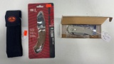 DKD Shark Tooth Auto Grey Knife/ CRKT Zillatool/ Kershaw Shuffle II 8750 TTANBWX