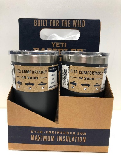Lot of 4- 4 Charcoal Yeti 20oz Tumblers with Mag Slide Lids MSRP $120.00