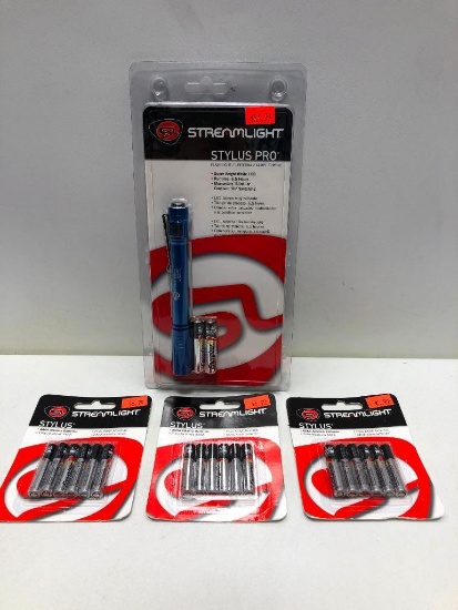 (4) Streamlight Stylus Pro MSRP: $26.99, Three Packs of Streamlight Stylus AAA Batteries