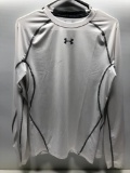 (2) Two Under Armour HeatGear White Compression Shirts Mens Size L MSRP: $34.99