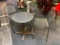 Adjustable Height Metal Cocktail Pub Table w/ 3 Matching Bar Stool Pub Chairs