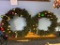 Large Christmas Wreath w/ Lights and Ornaments