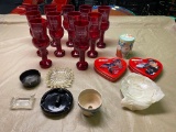 12 Plastic Southern Comfort Cocktail glasses, ash trays, misc.