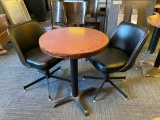 24in. x 29in. Cocktail Table w/ 2 Nice Swivel Chairs
