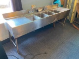 NSF Stainless Steel 4 Comparment Undercounter Sink 83x22x30in