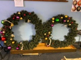 Large Christmas Wreath w/ Lights and Ornaments