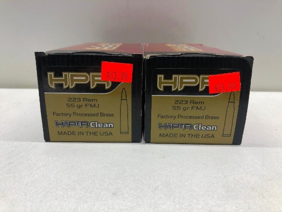 Lot Of 2 HPR 223 Rem 55 Grain Ammo MSRP $68.00 - 100 Rounds