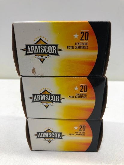 Lot Of 3 ArmScor 40 S&W 180 Grain Jacketed Hollow Point - 60 Rounds