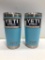 Lot of 2 Sky Blue 20 oz Tumblers With Mag Slide Lids