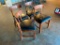 Lot of 4 Wooden Restaurant Chairs with Padded Vinyl Seat Custions - Sold 4x$