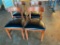 Lot of 4 Wooden Restaurant Chairs with Padded Vinyl Seat Custions - Sold 4x$