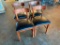 Lot of 4 Wooden Restaurant Chairs with Padded Vinyl Seat Custions - Sold 4x$