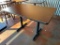 Restaurant Table, Laminate Top, 2 Steel Pedestal Bases, 48in x 30in x 30in