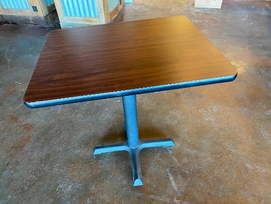 Restaurant Table, Laminate Top, Steel Pedestal Base, 24in x 30in x 30in