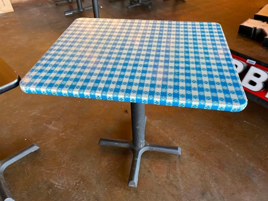 Restaurant Table, Laminate Top, Steel Pedestal Base, 24in x 30in x 30in