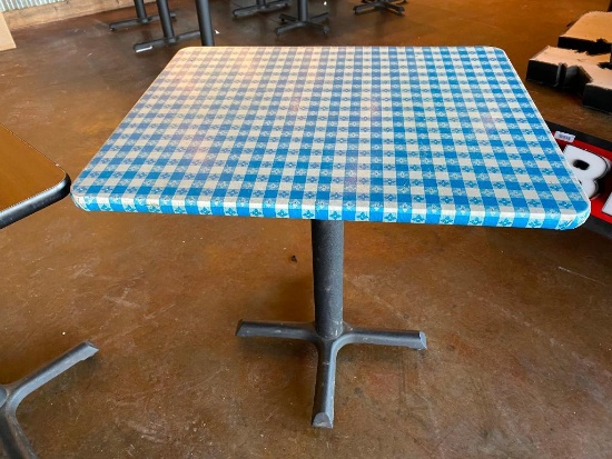 Restaurant Table, Laminate Top, Steel Pedestal Base, 24in x 30in x 30in
